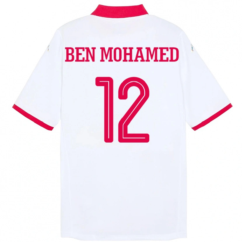 Danxen Criança Camisola Tunísia Ibtissem Ben Mohamed #12 Branco Alternativa 24-26 Camisa