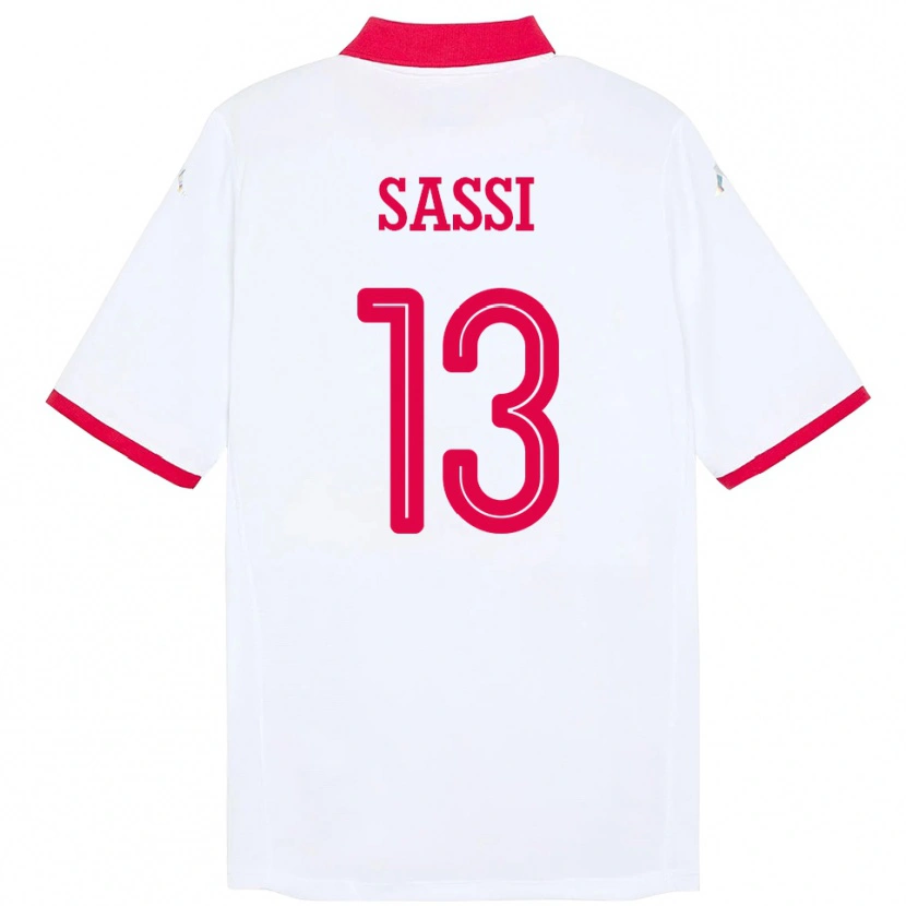 Danxen Criança Camisola Tunísia Ferjani Sassi #13 Branco Alternativa 24-26 Camisa