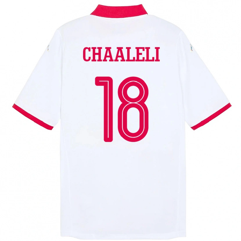 Danxen Criança Camisola Tunísia Ghaliene Chaaleli #18 Branco Alternativa 24-26 Camisa