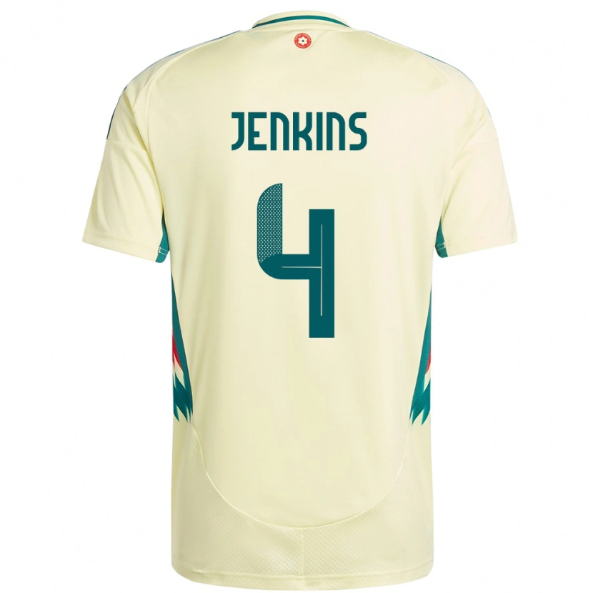 Danxen Criança Camisola País De Gales Lee Jenkins #4 Bege Amarelo Alternativa 24-26 Camisa