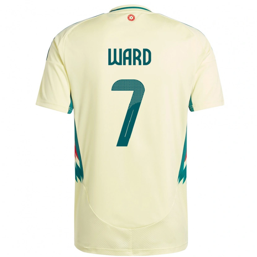 Danxen Criança Camisola País De Gales Helen Ward #7 Bege Amarelo Alternativa 24-26 Camisa