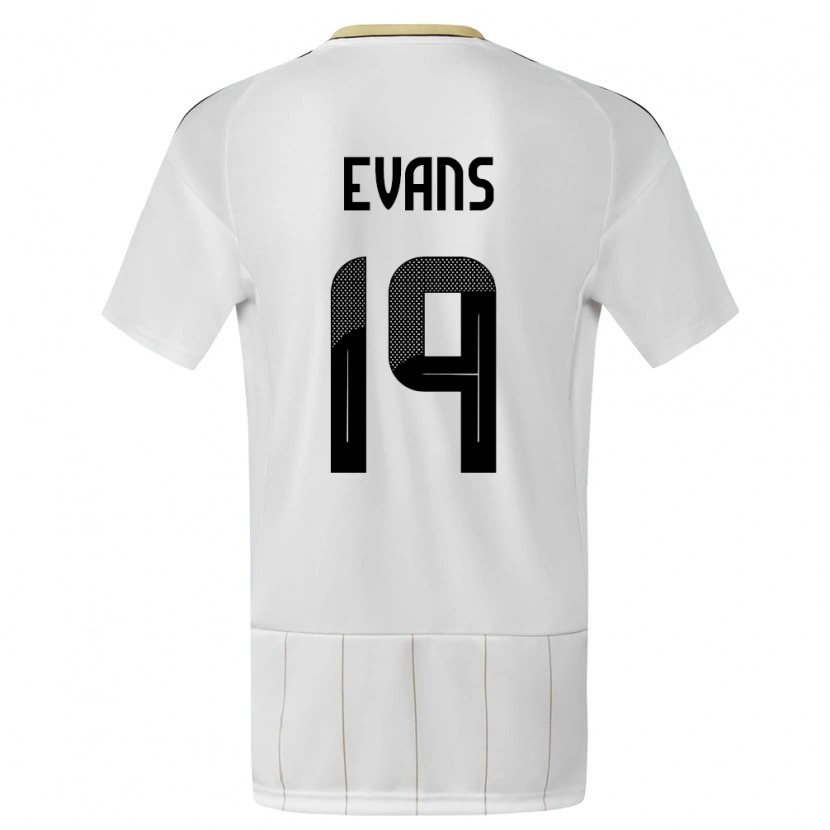 Danxen Criança Camisola Costa Rica Jordy Evans #19 Branco Alternativa 24-26 Camisa