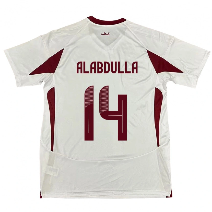 Danxen Criança Camisola Catar Moudhi Alabdulla #14 Branco Alternativa 24-26 Camisa