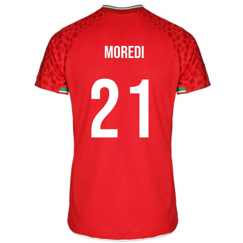 Danxen Criança Camisola Irã Abolfazl Moredi #21 Vermelho Alternativa 24-26 Camisa