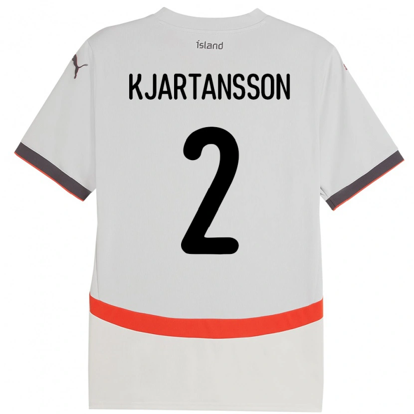 Danxen Criança Camisola Islândia Emil Máni Breiddal Kjartansson #2 Branco Alternativa 24-26 Camisa