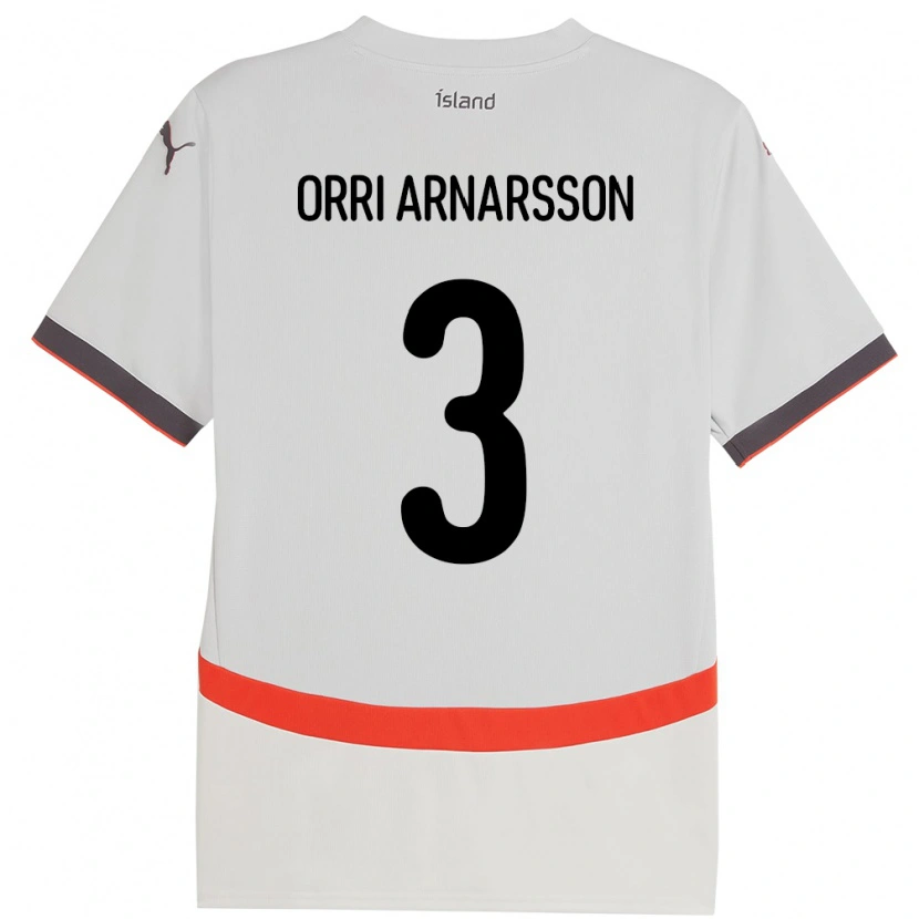 Danxen Criança Camisola Islândia Egill Orri Arnarsson #3 Branco Alternativa 24-26 Camisa