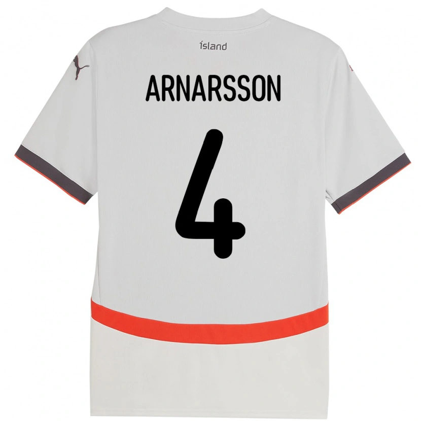 Danxen Criança Camisola Islândia Ásbjörn Líndal Arnarsson #4 Branco Alternativa 24-26 Camisa