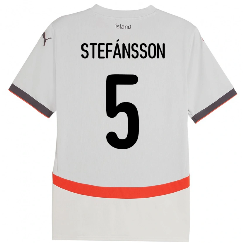Danxen Criança Camisola Islândia Sölvi Stefánsson #5 Branco Alternativa 24-26 Camisa
