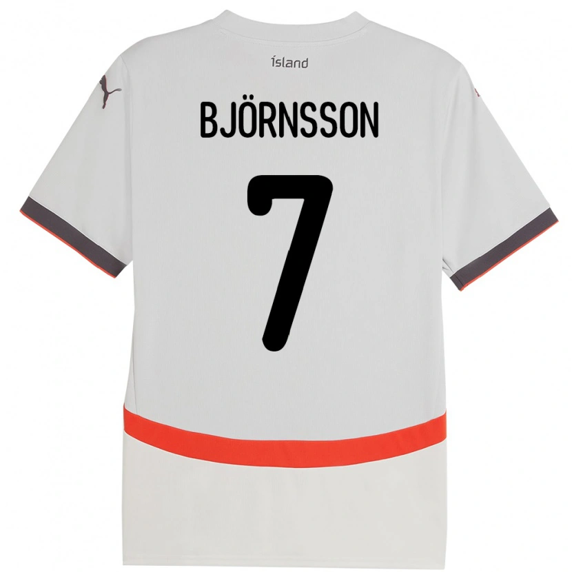 Danxen Criança Camisola Islândia Benjamin Björnsson #7 Branco Alternativa 24-26 Camisa