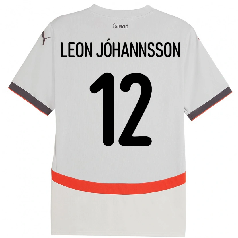 Danxen Criança Camisola Islândia Marten Leon Jóhannsson #12 Branco Alternativa 24-26 Camisa