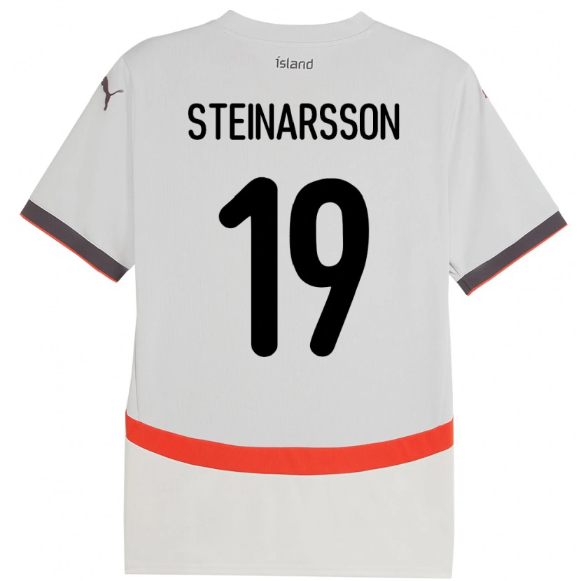Danxen Criança Camisola Islândia Ásgeir Steinn Steinarsson #19 Branco Alternativa 24-26 Camisa