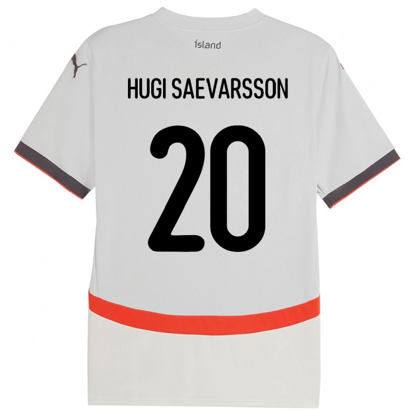 Danxen Criança Camisola Islândia Róbert Hugi Saevarsson #20 Branco Alternativa 24-26 Camisa
