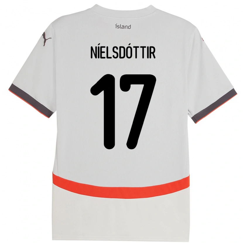 Danxen Criança Camisola Islândia Bryndís Arna Níelsdóttir #17 Branco Alternativa 24-26 Camisa