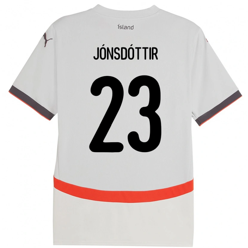 Danxen Criança Camisola Islândia Sveindís Jane Jónsdóttir #23 Branco Alternativa 24-26 Camisa
