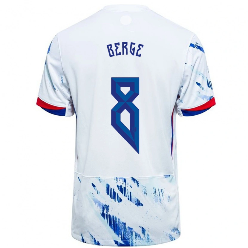Danxen Criança Camisola Noruega Sander Berge #8 Branco Azul Alternativa 24-26 Camisa