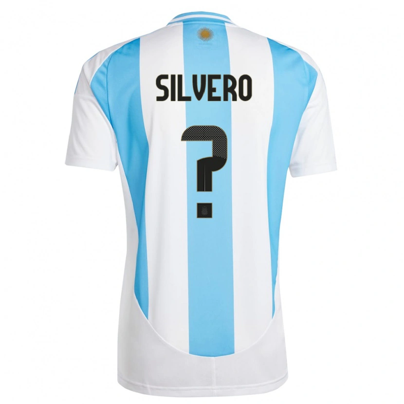 Danxen Homem Camisola Argentina Thiago Silvero #0 Branco Azul Principal 24-26 Camisa