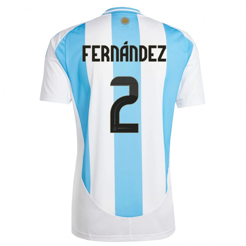 Danxen Homem Camisola Argentina Damián Fernández #2 Branco Azul Principal 24-26 Camisa