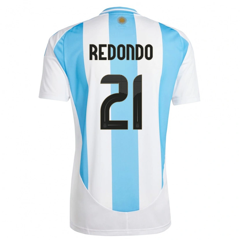 Danxen Homem Camisola Argentina Federico Redondo #21 Branco Azul Principal 24-26 Camisa