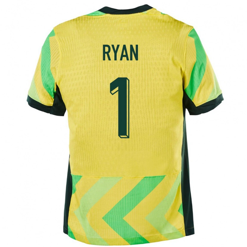 Danxen Homem Camisola Austrália Mathew Ryan #1 Dourado Principal 24-26 Camisa