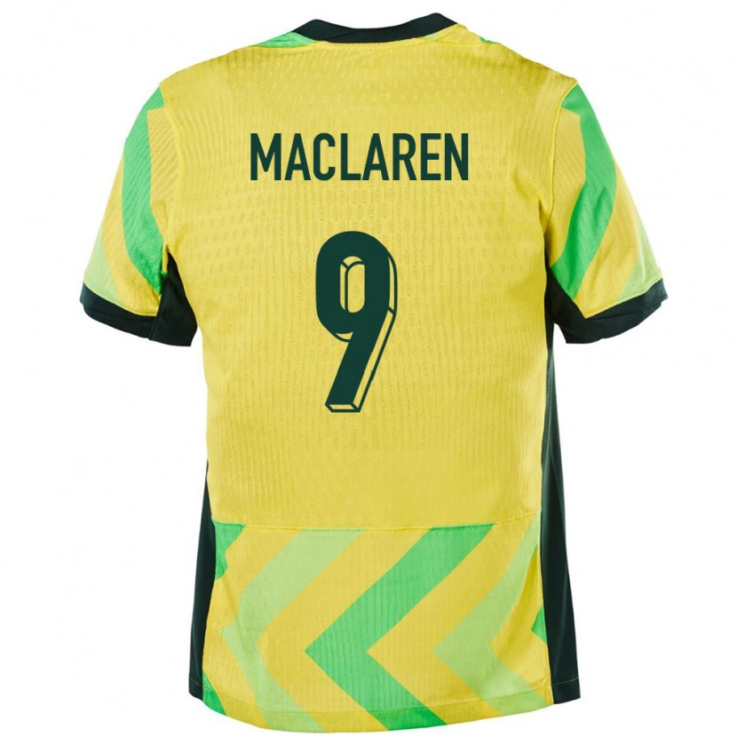 Danxen Homem Camisola Austrália Jamie Maclaren #9 Dourado Principal 24-26 Camisa