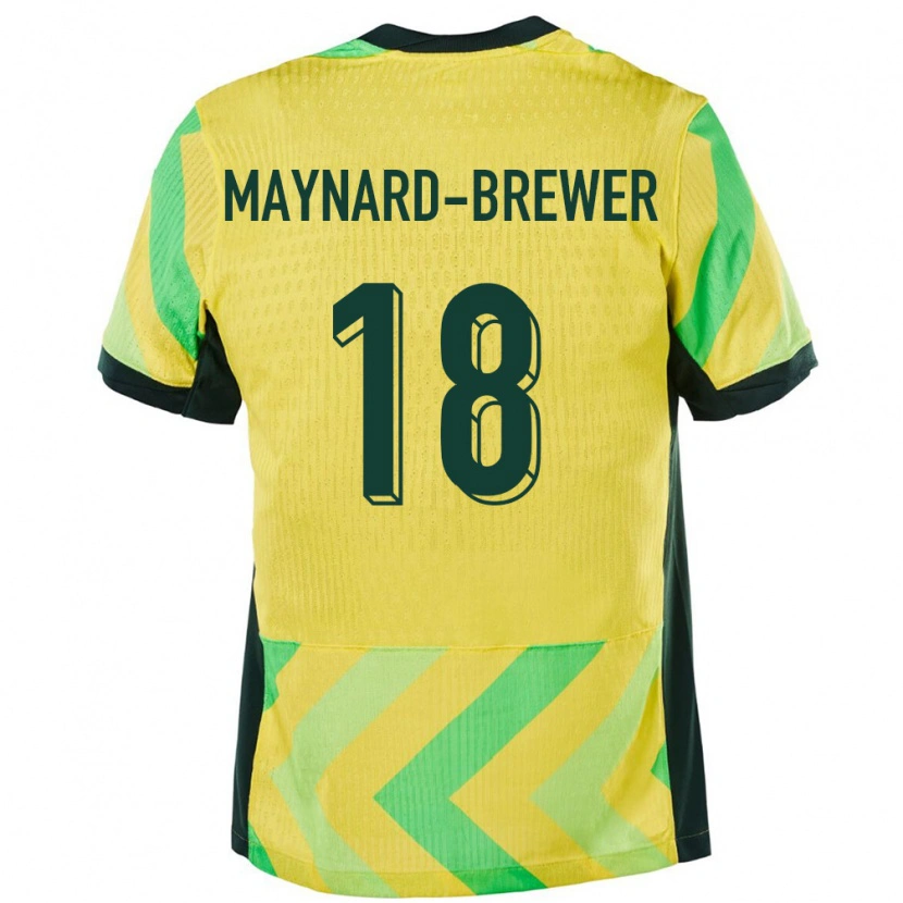 Danxen Homem Camisola Austrália Ashley Maynard Brewer #18 Dourado Principal 24-26 Camisa