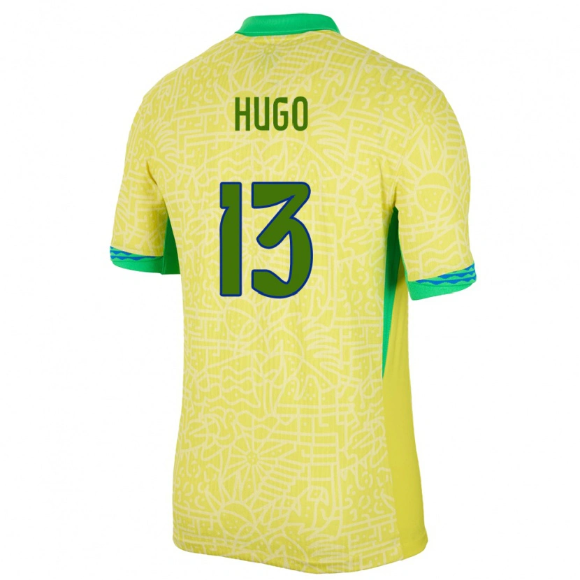 Danxen Homem Camisola Brasil Vitor Hugo #13 Amarelo Principal 24-26 Camisa