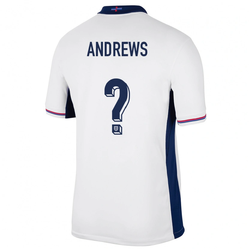 Danxen Homem Camisola Inglaterra Ryan Andrews #0 Branco Principal 24-26 Camisa
