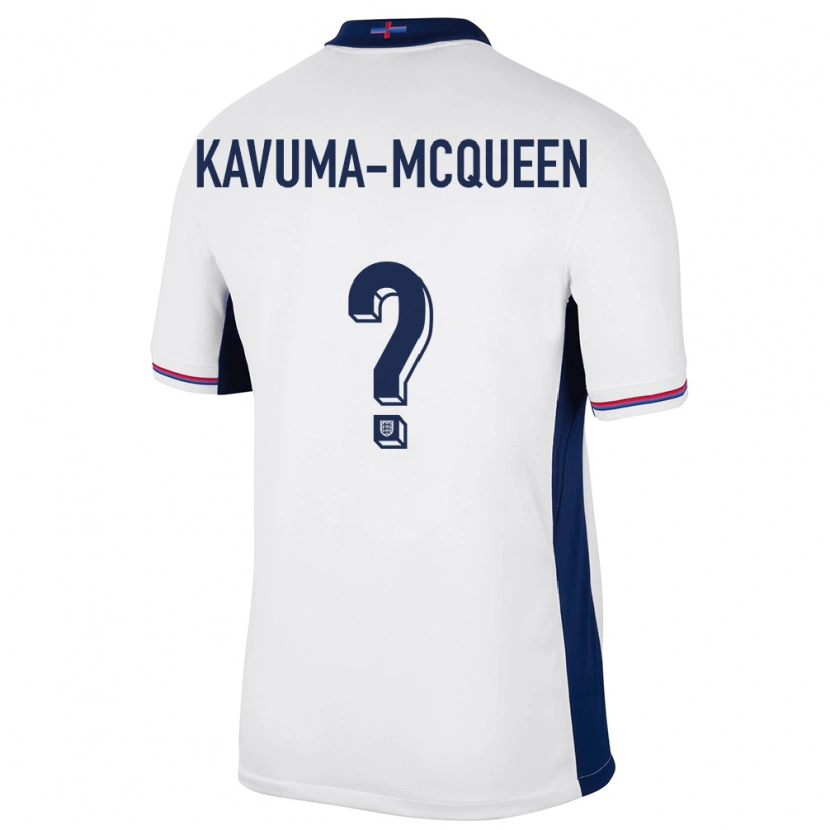 Danxen Homem Camisola Inglaterra Ryan Kavuma-Mcqueen #0 Branco Principal 24-26 Camisa