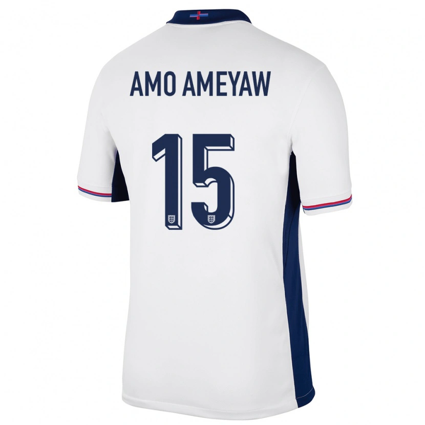 Danxen Homem Camisola Inglaterra Samuel Amo-Ameyaw #15 Branco Principal 24-26 Camisa