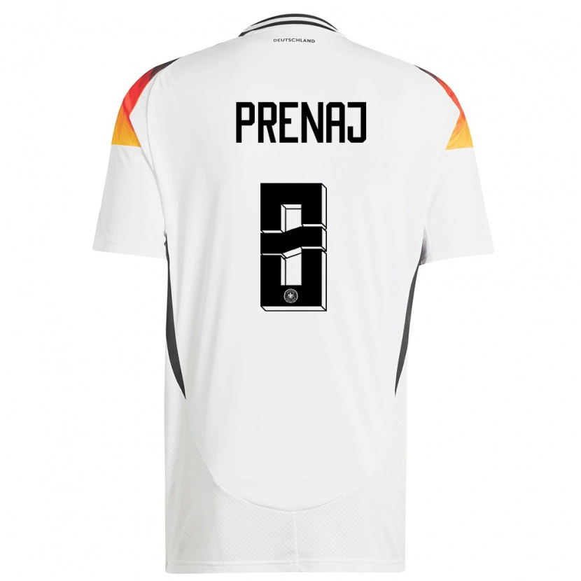 Danxen Homem Camisola Alemanha Christian Prenaj #8 Branco Principal 24-26 Camisa