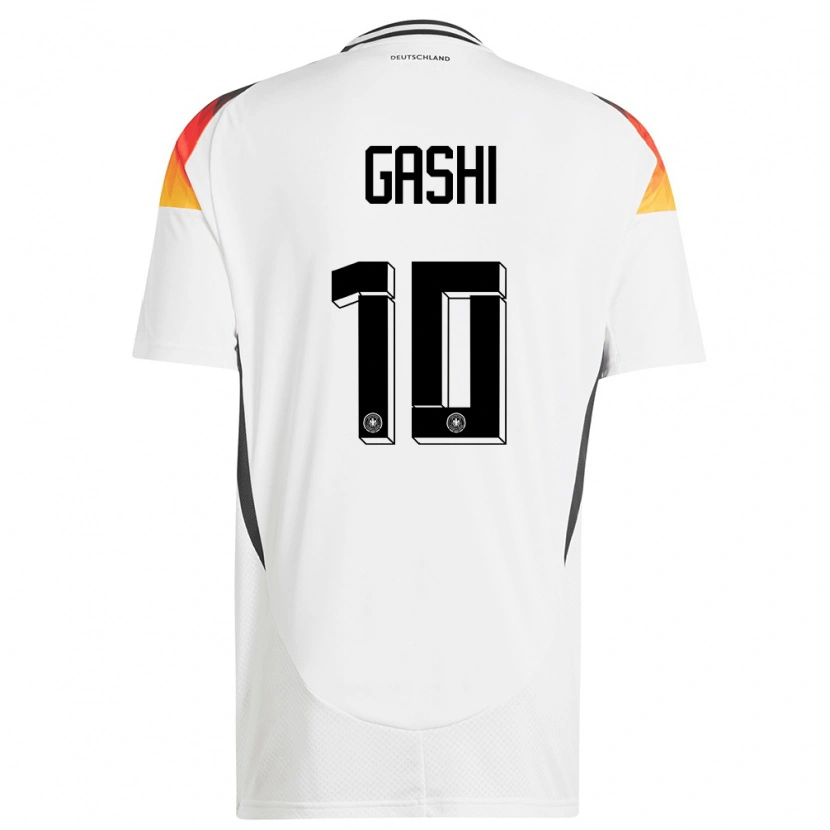 Danxen Homem Camisola Alemanha Yll Gashi #10 Branco Principal 24-26 Camisa