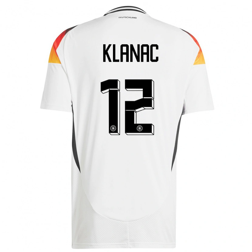Danxen Homem Camisola Alemanha Leon Klanac #12 Branco Principal 24-26 Camisa