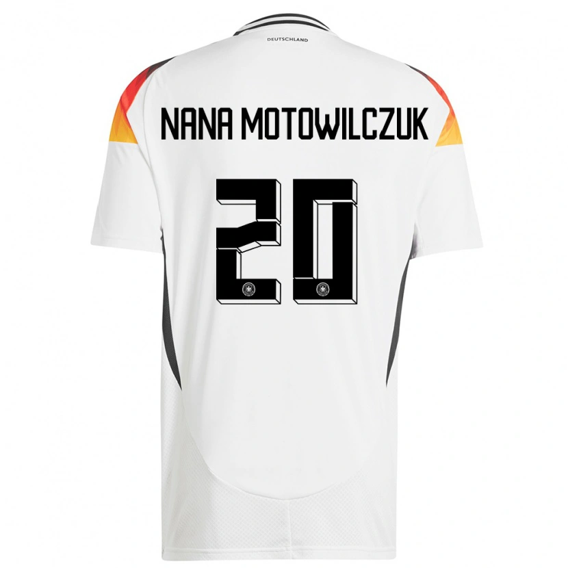 Danxen Homem Camisola Alemanha Kevin Nana Motowilczuk #20 Branco Principal 24-26 Camisa