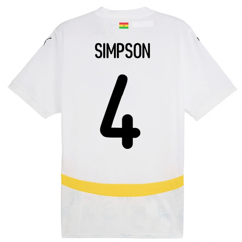 Danxen Homem Camisola Gana Razak Simpson #4 Branco Principal 24-26 Camisa