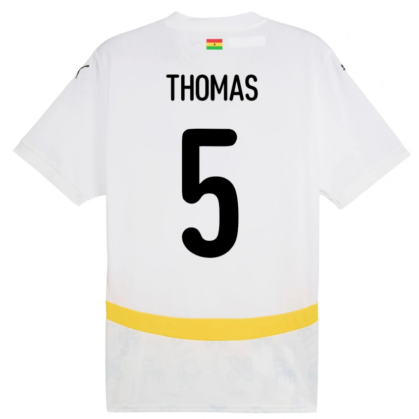 Danxen Homem Camisola Gana Thomas Partey #5 Branco Principal 24-26 Camisa