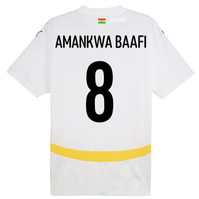 Danxen Homem Camisola Gana Yaw Amankwa Baafi #8 Branco Principal 24-26 Camisa