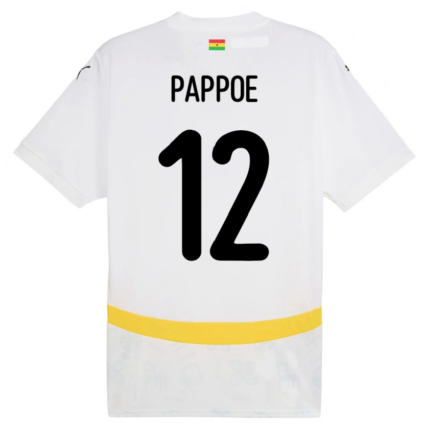 Danxen Homem Camisola Gana Isaac Pappoe #12 Branco Principal 24-26 Camisa