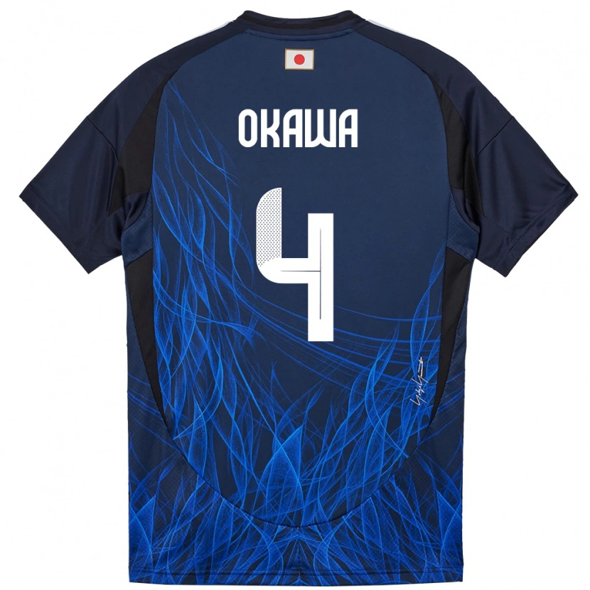 Danxen Homem Camisola Japão Yugo Okawa #4 Azul Escuro Principal 24-26 Camisa