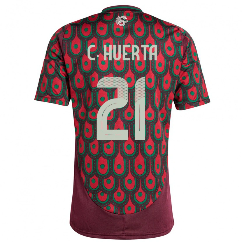Danxen Homem Camisola México César Huerta #21 Marrom Principal 24-26 Camisa