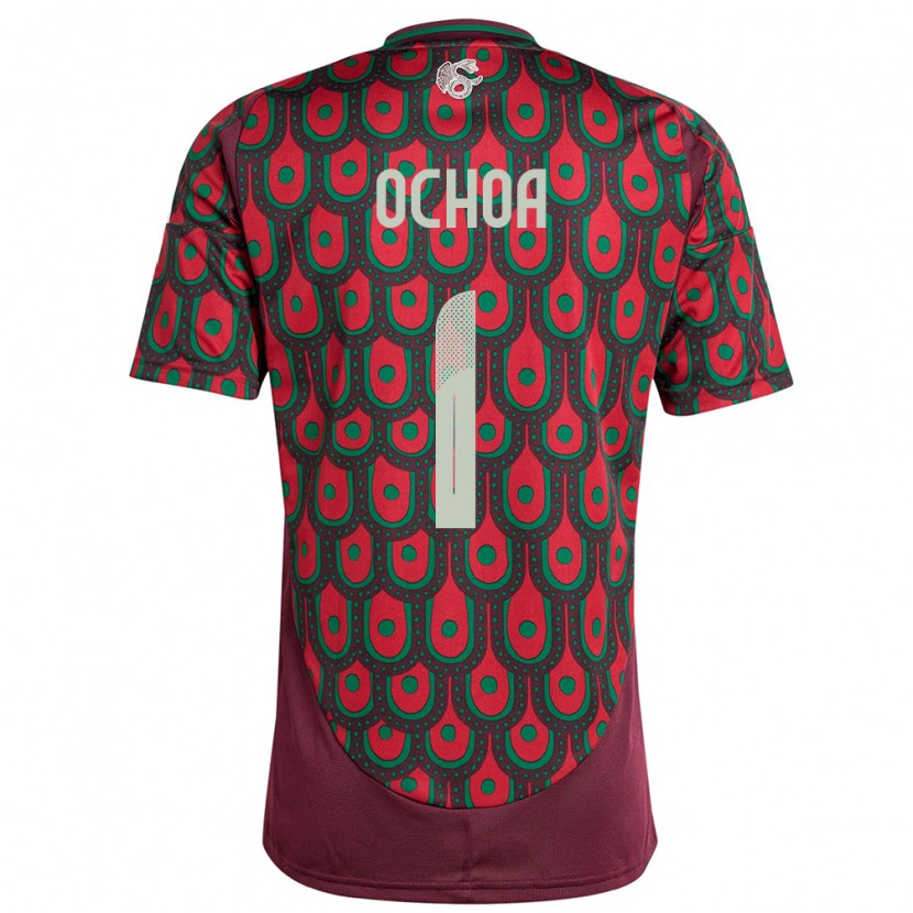Danxen Homem Camisola México Emmanuel Ochoa #1 Marrom Principal 24-26 Camisa