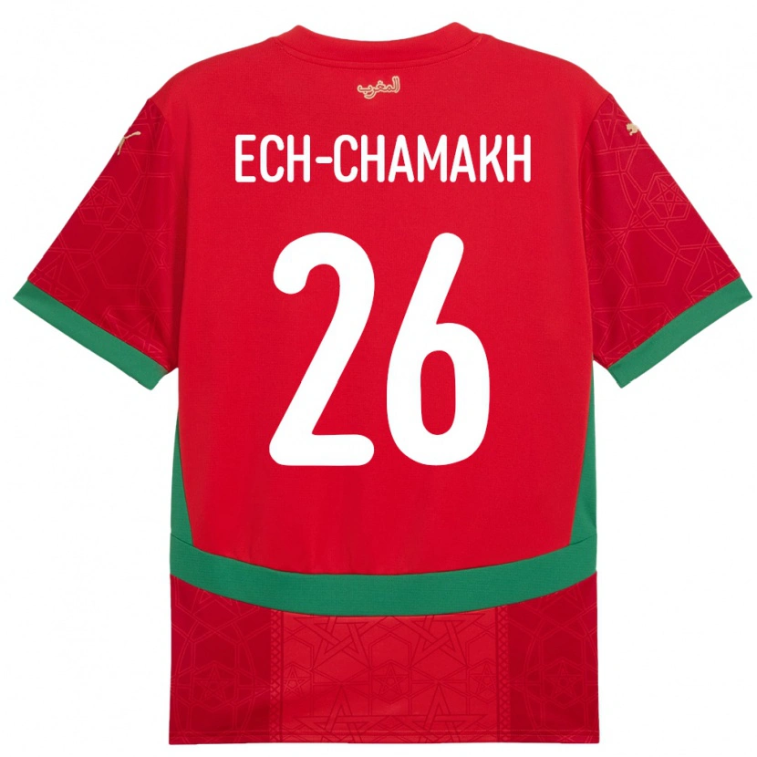 Danxen Homem Camisola Marrocos Jamal Ech-Chamakh #26 Vermelho Principal 24-26 Camisa