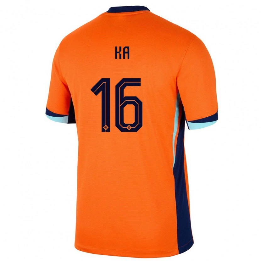 Danxen Homem Camisola Países Baixos Ismail Ka #16 Laranja Principal 24-26 Camisa