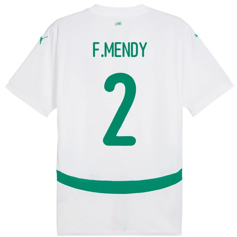 Danxen Homem Camisola Senegal Formose Mendy #2 Branco Principal 24-26 Camisa