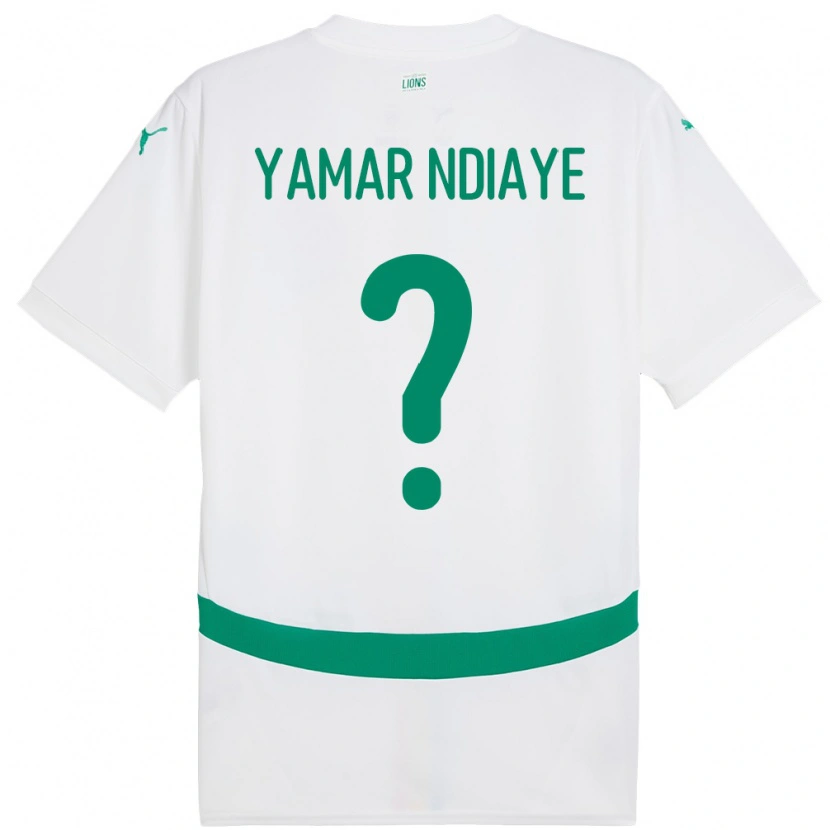 Danxen Homem Camisola Senegal El Hadj Yamar Ndiaye #0 Branco Principal 24-26 Camisa