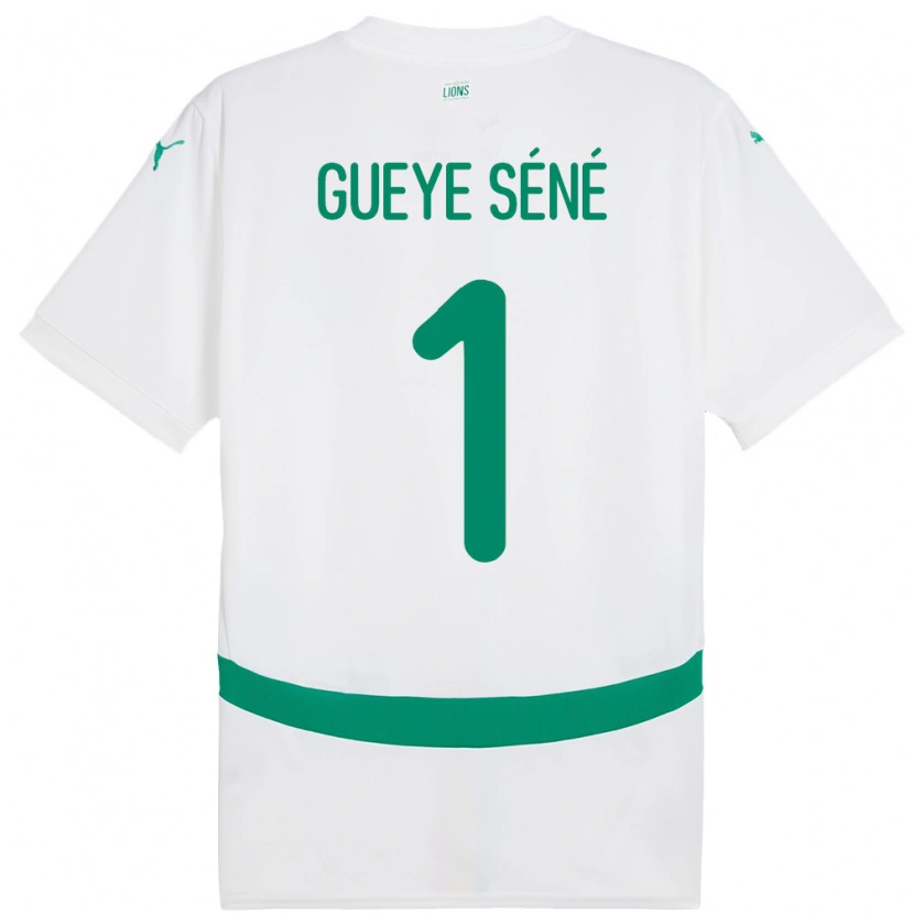 Danxen Homem Camisola Senegal Thiaba Gueye Sene #1 Branco Principal 24-26 Camisa