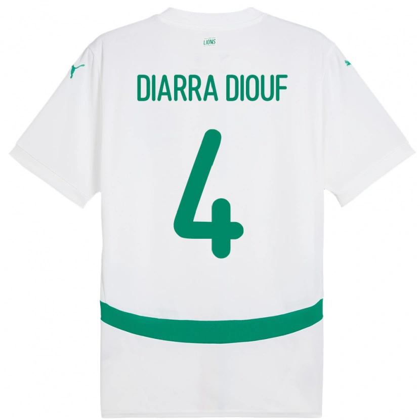 Danxen Homem Camisola Senegal Mame Diarra Diouf #4 Branco Principal 24-26 Camisa
