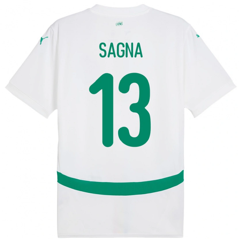 Danxen Homem Camisola Senegal Jeannette Sagna #13 Branco Principal 24-26 Camisa