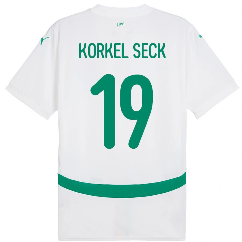 Danxen Homem Camisola Senegal Bineta Korkel Seck #19 Branco Principal 24-26 Camisa