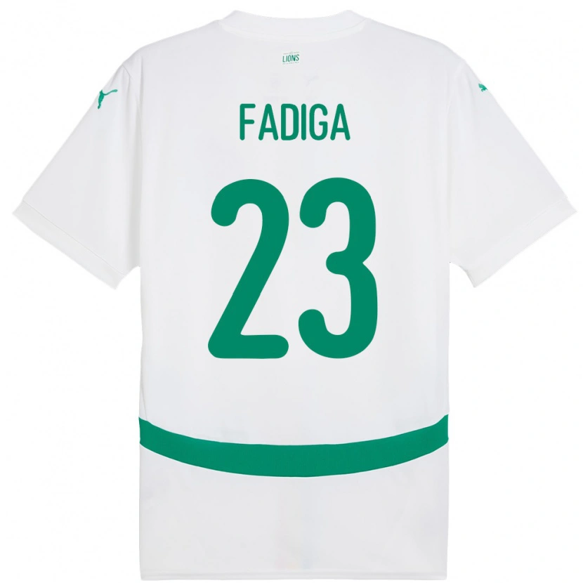 Danxen Homem Camisola Senegal Noah Fadiga #23 Branco Principal 24-26 Camisa