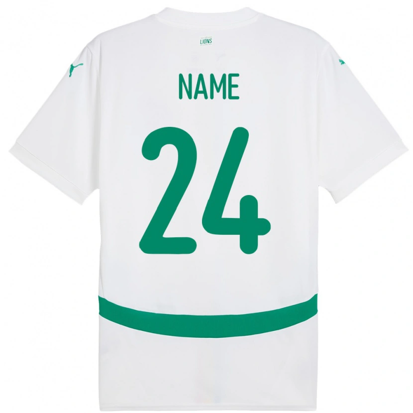 Danxen Homem Camisola Senegal Moustapha Name #24 Branco Principal 24-26 Camisa